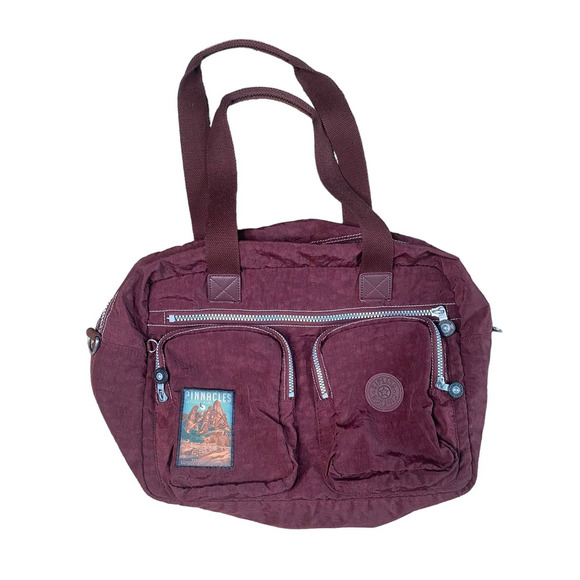 Kipling Bags Kipling Sherpa Sm Lug Tote In Maroon Carry On Bag